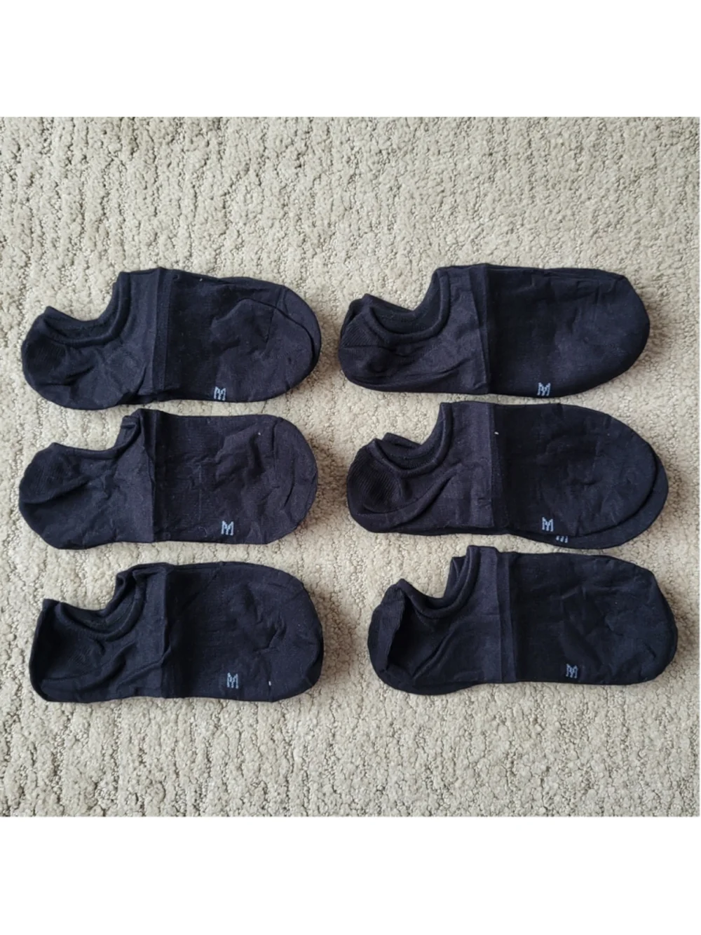 Women's 6-Pair Pack Low Cut No-Show Socks – Black – Size M – NWOT